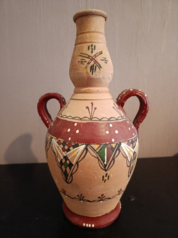 Ancien Vase Africain En Terre Cuite Original Vintage XXe Collection 70s Art Deco