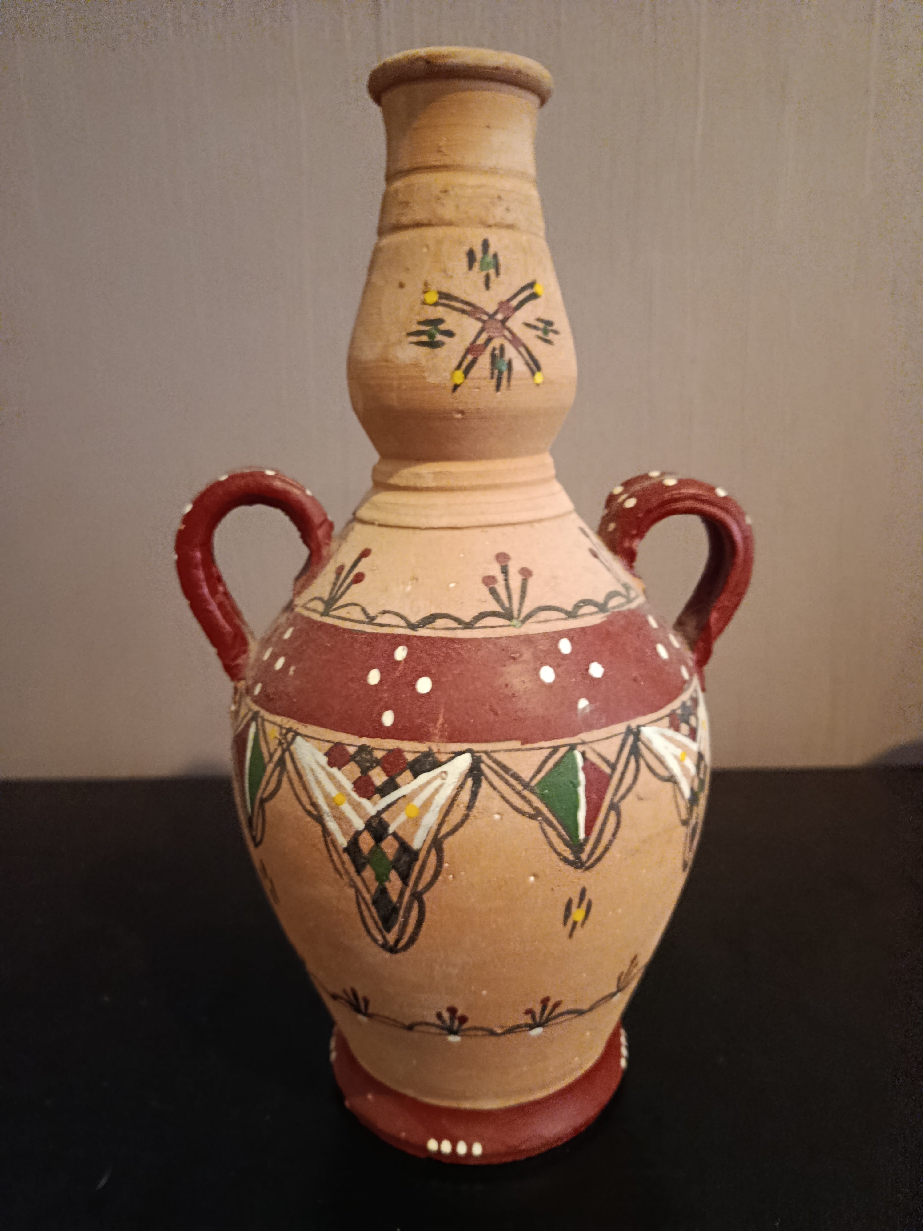 Ancien Vase Africain En Terre Cuite Original Vintage XXe Collection 70s Art Deco