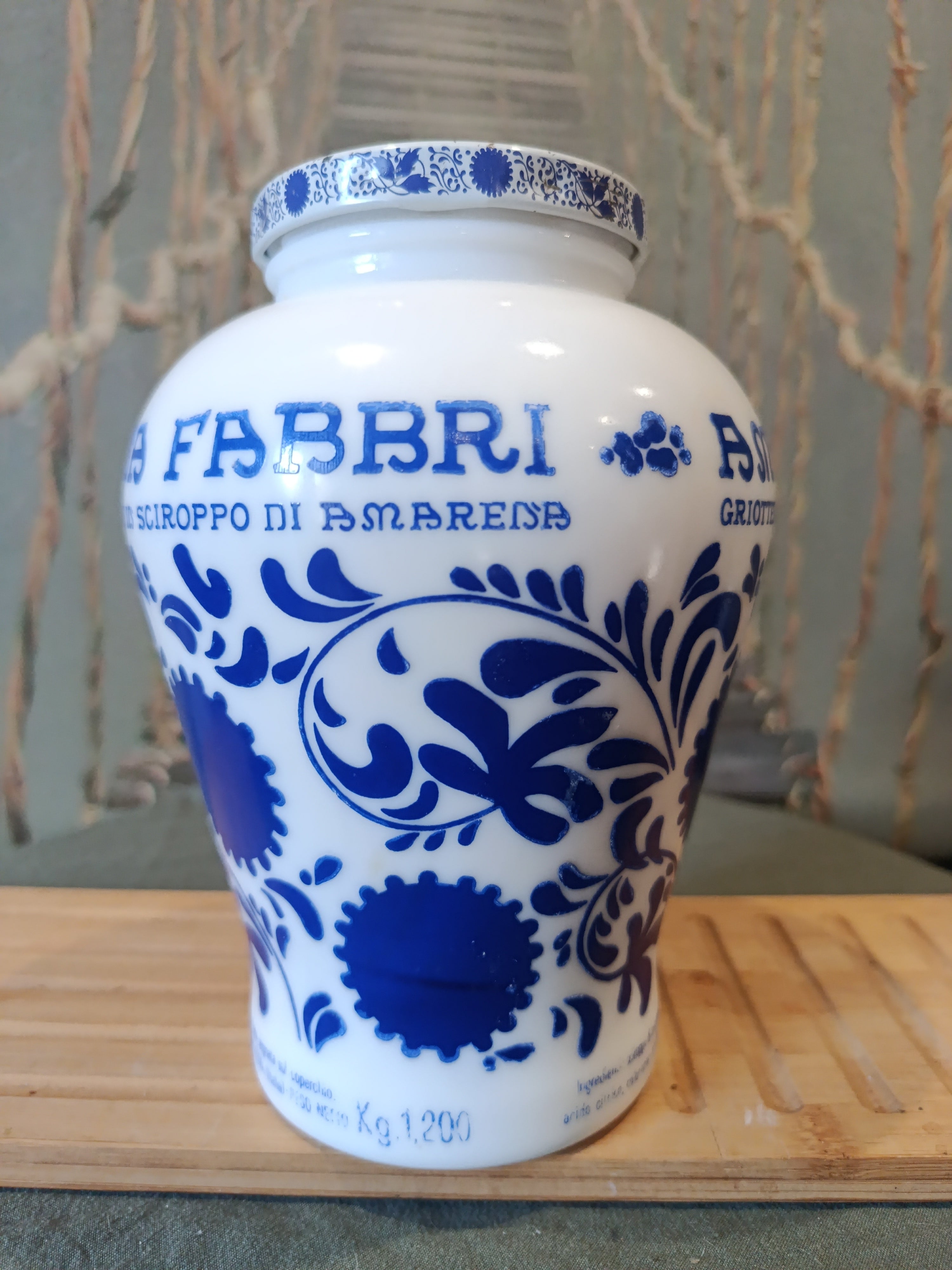 Pot à sel vintage en opaline Amarena Fabbri Design floral XXe siècle