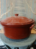 Marmite ancienne en terre cuite marron style Art Déco XXe siècle