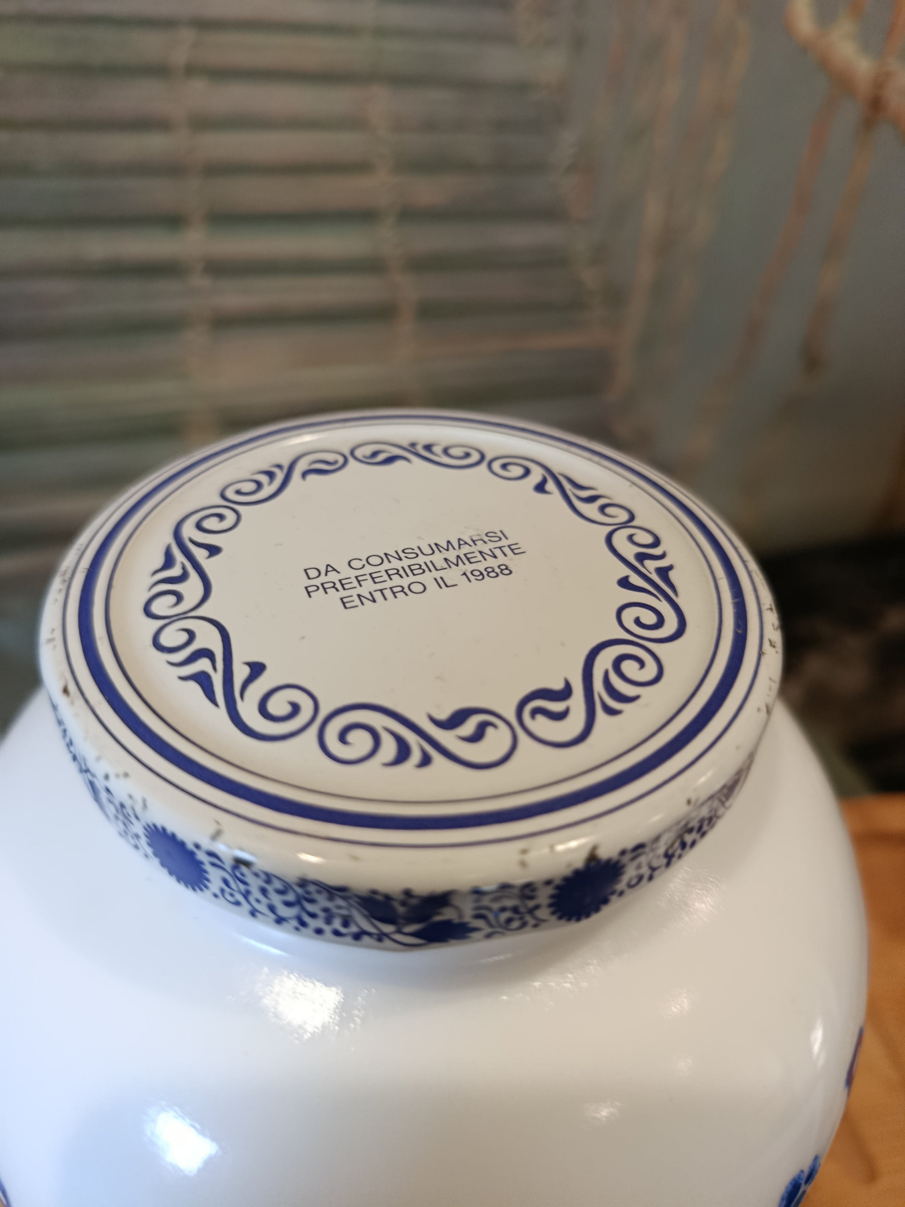 Pot à sel vintage en opaline Amarena Fabbri Design floral XXe siècle