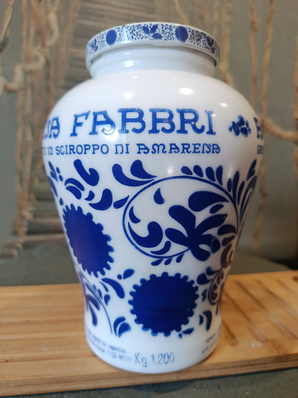 Pot à sel vintage en opaline Amarena Fabbri Design floral XXe siècle