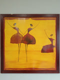Tableau original signé Ona Les Danseuses Africaines — L'Acquisition