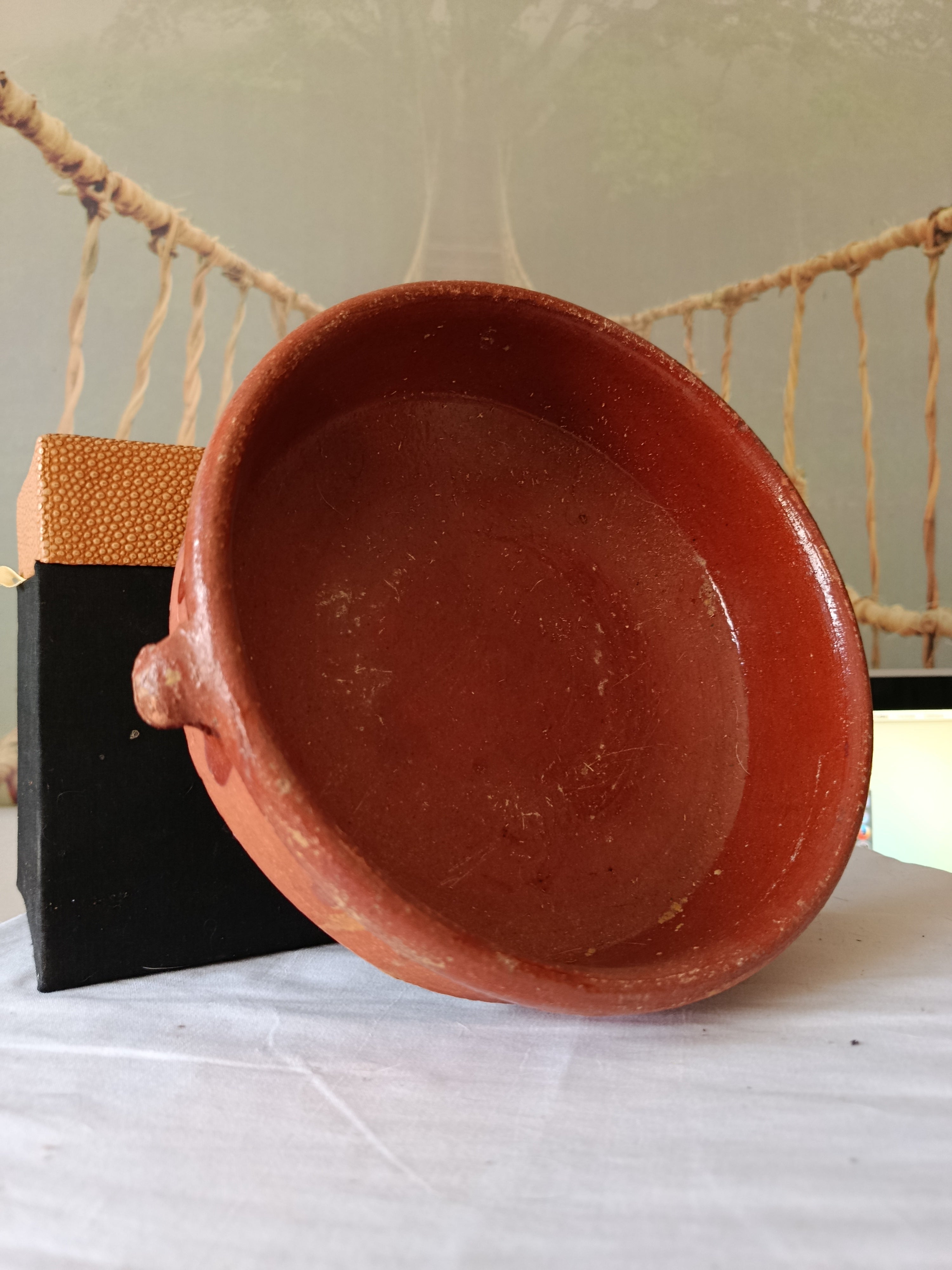 Petite coupelle en pierre céramique marron Vintage XXe collection Grès ancien