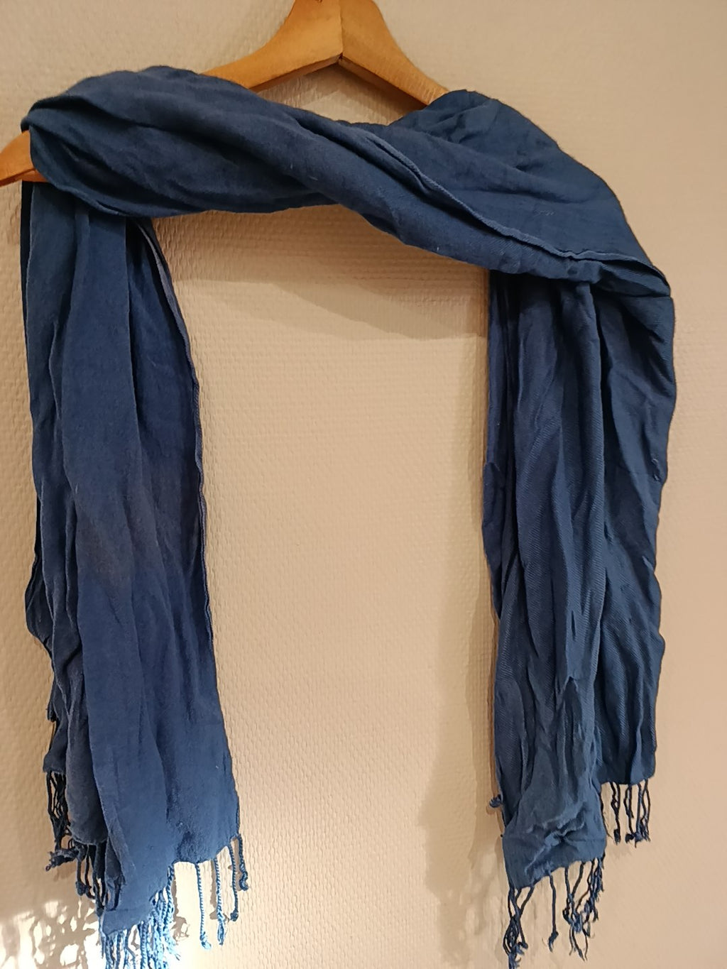 Écharpe chech marocain authentique Bleu désert Original Maroc Laine