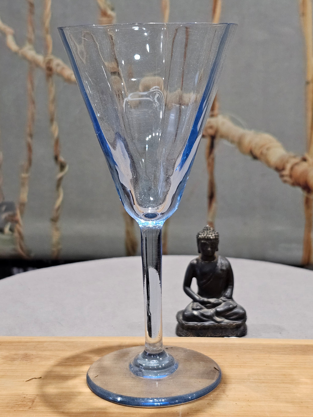 Ancien Grand verre Cocktail en cristal Taillé Moyen Mains Vintage XXe Art deco artisanal