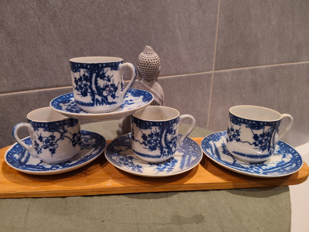 Service à Thé & Café en porcelaine Chinoise Japon Asie Art Déco Floral 1950 Collection XXe