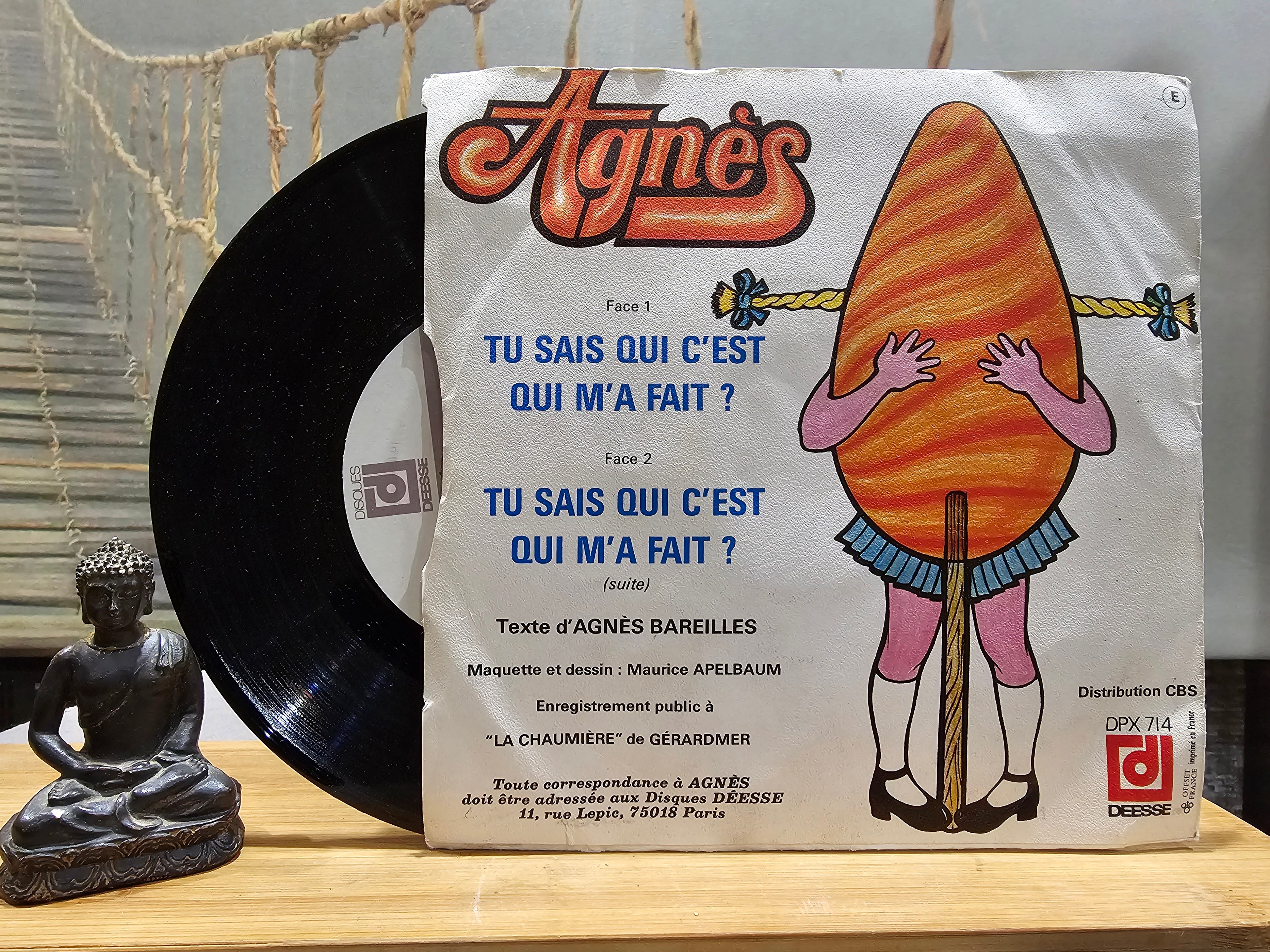 Ancien CD Disque Vinyle Agnès Qui m'a Fait ? Signé & dédicacé Vintage XXe Collection Musique