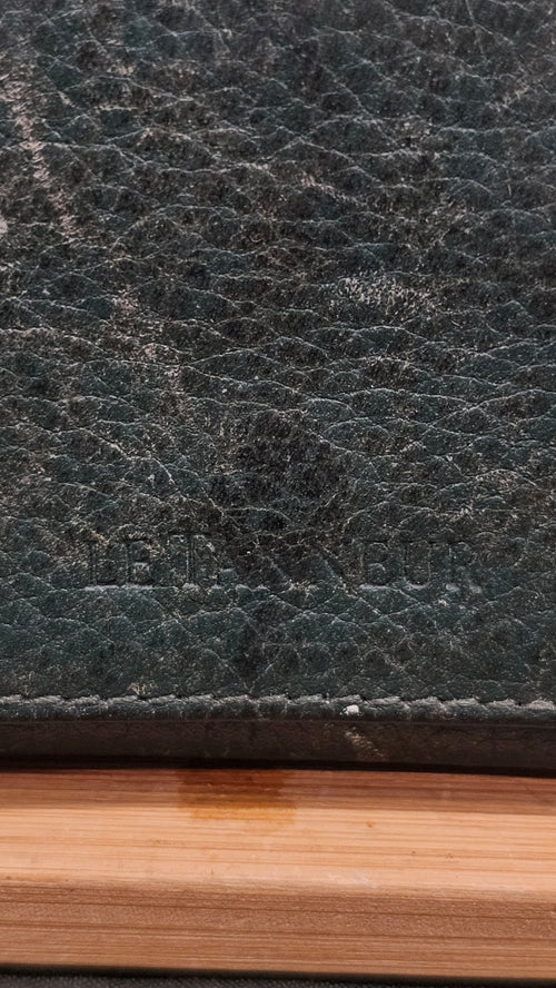 Ancien Porte Monnaie Vintage Rétro Le Tanneur Cuir Vert Grand Père Collector Début XXe Collection