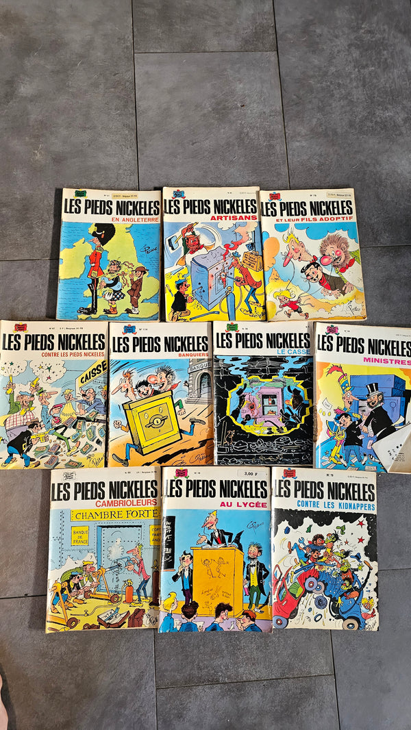 Collection De Bandes Dessinées Vintage Originales Les Pieds Nickelés XXe Collection Pello Édition
