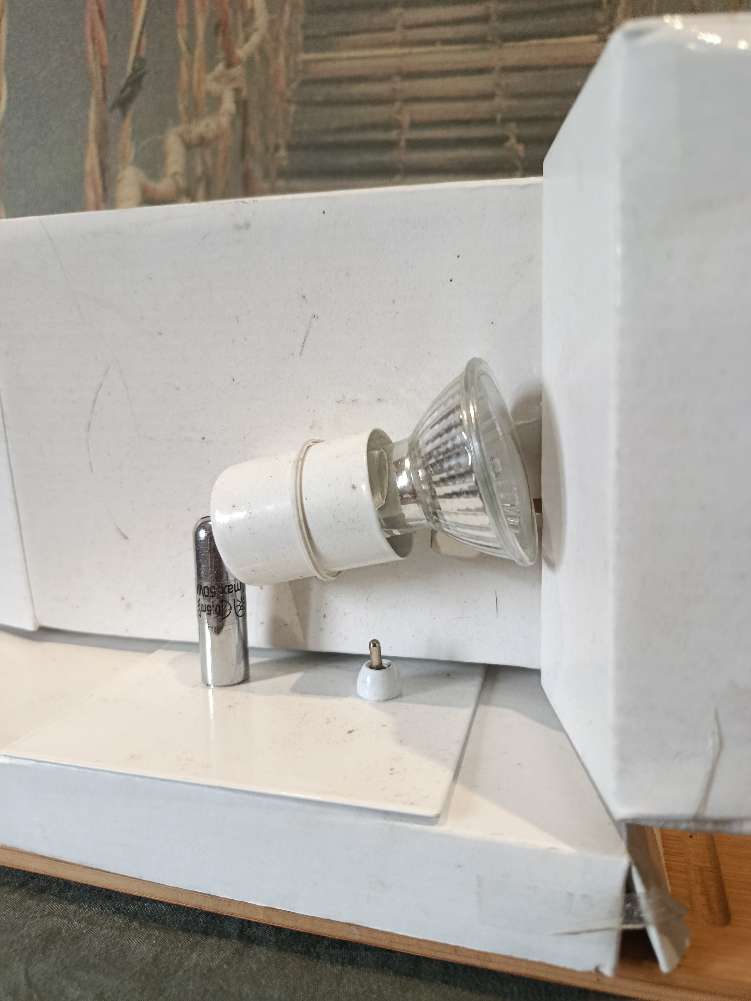 Ancienne Applique Design Fischer Lampe Collection XXe Art deco Luminaires Originale Blanche Verre