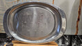 Ancien Grand Plat de Service en Metal couleur Gris Argentée A piques Vintage XXe Cuisine rétro Collection