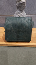 Ancien Porte Monnaie Vintage Rétro Le Tanneur Cuir Vert Grand Père Collector Début XXe Collection