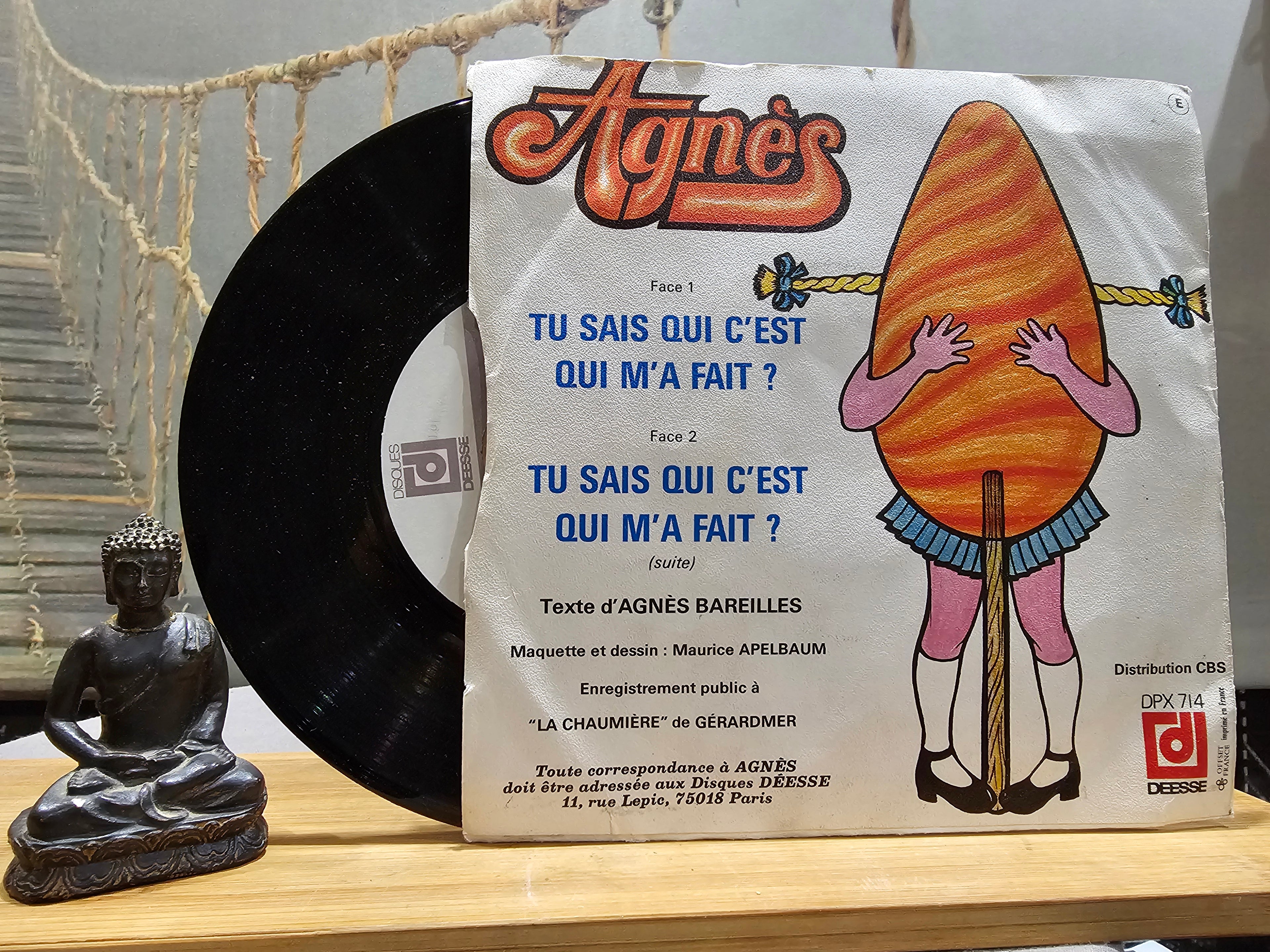 Ancien CD Disque Vinyle Agnès Qui m'a Fait ? Signé & dédicacé Vintage XXe Collection Musique