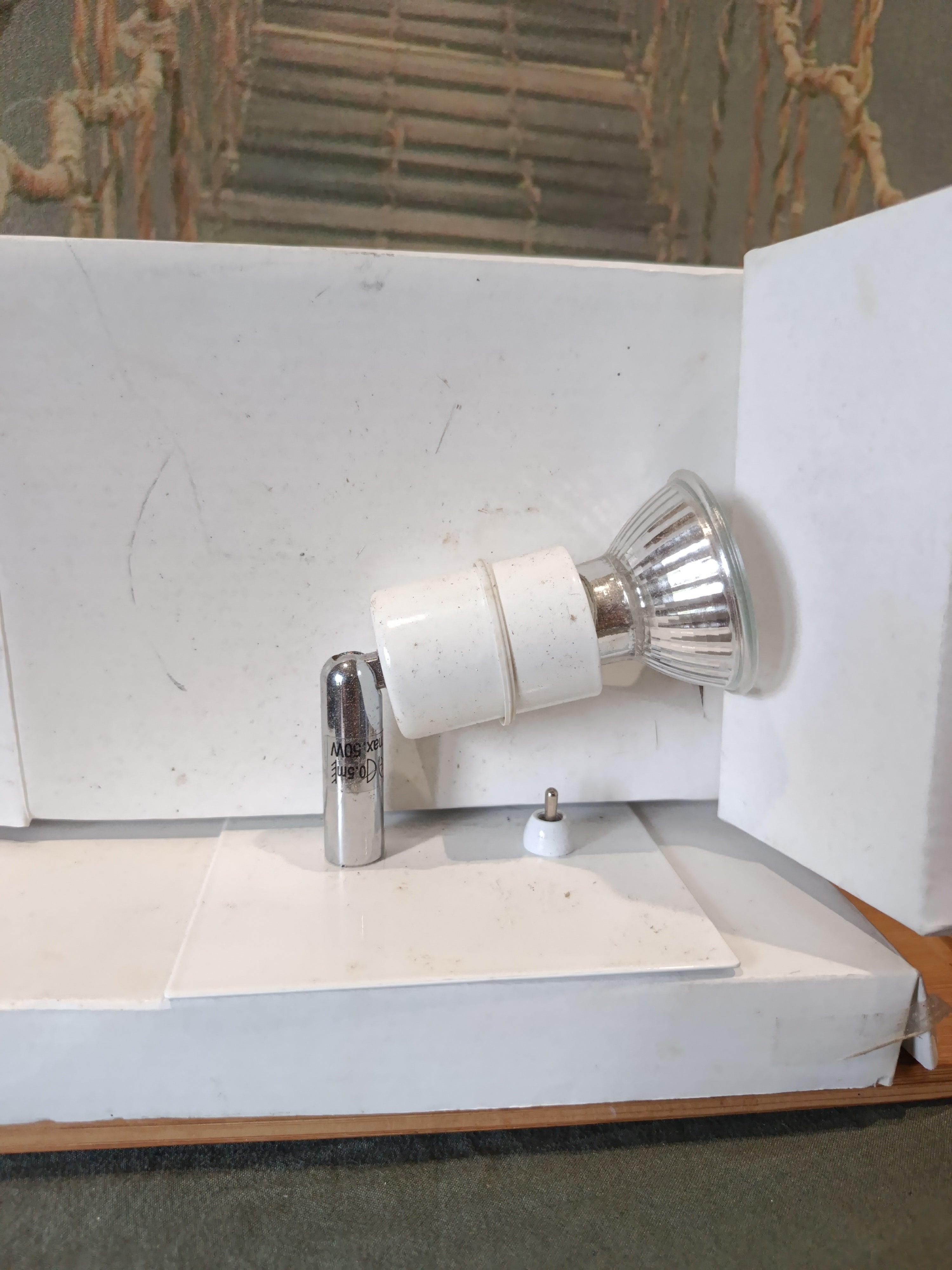Ancienne Applique Design Fischer Lampe Collection XXe Art deco Luminaires Originale Blanche Verre