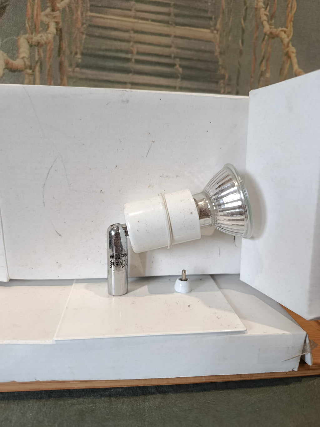Ancienne Applique Design Fischer Lampe Collection XXe Art deco Luminaires Originale Blanche Verre