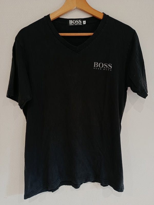 Ancien T Shirt vintage Hugo Boss 100% Coton Homme TL Original Col V Noir Collection