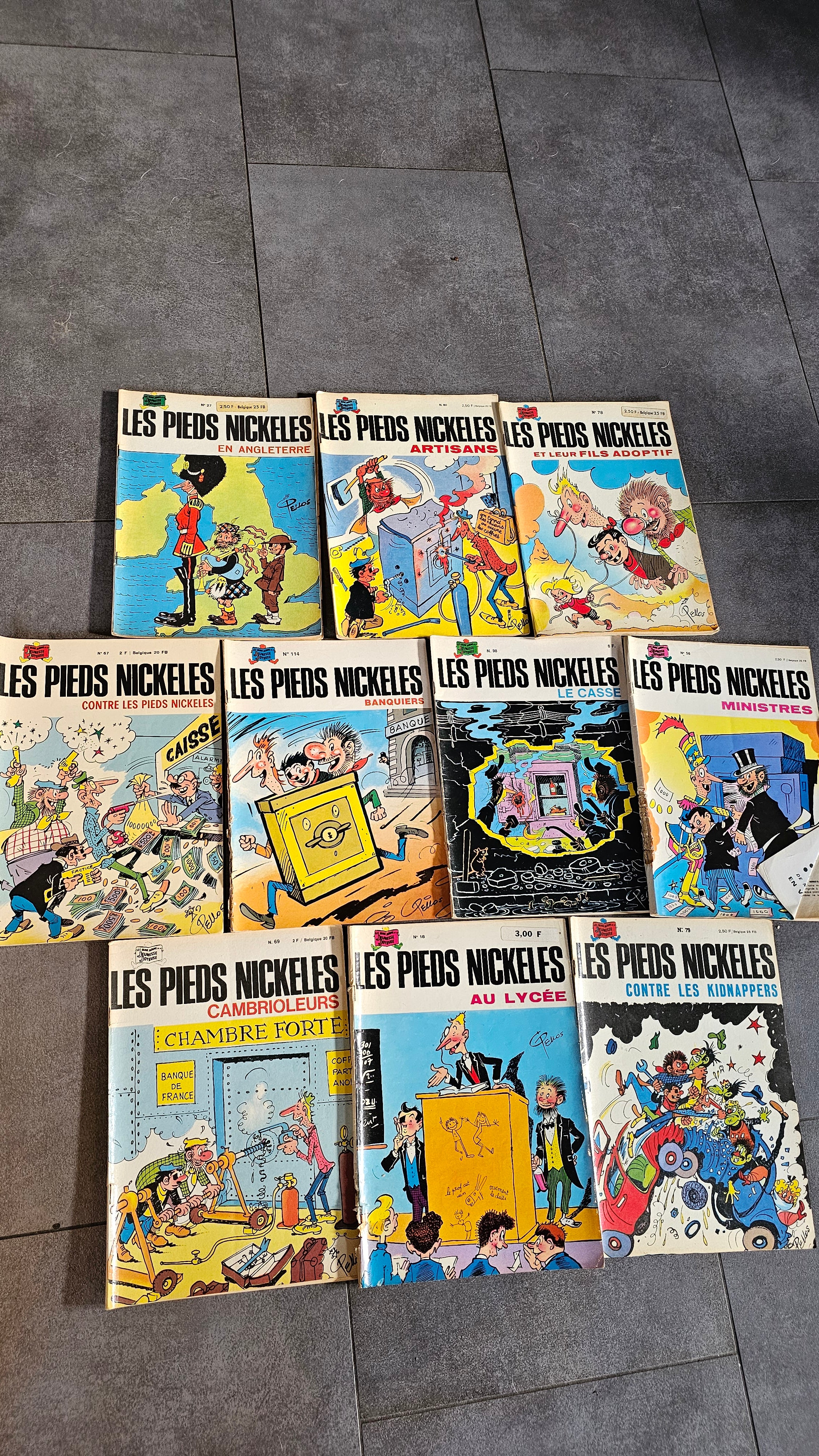 Collection De Bandes Dessinées Vintage Originales Les Pieds Nickelés XXe Collection Pello Édition