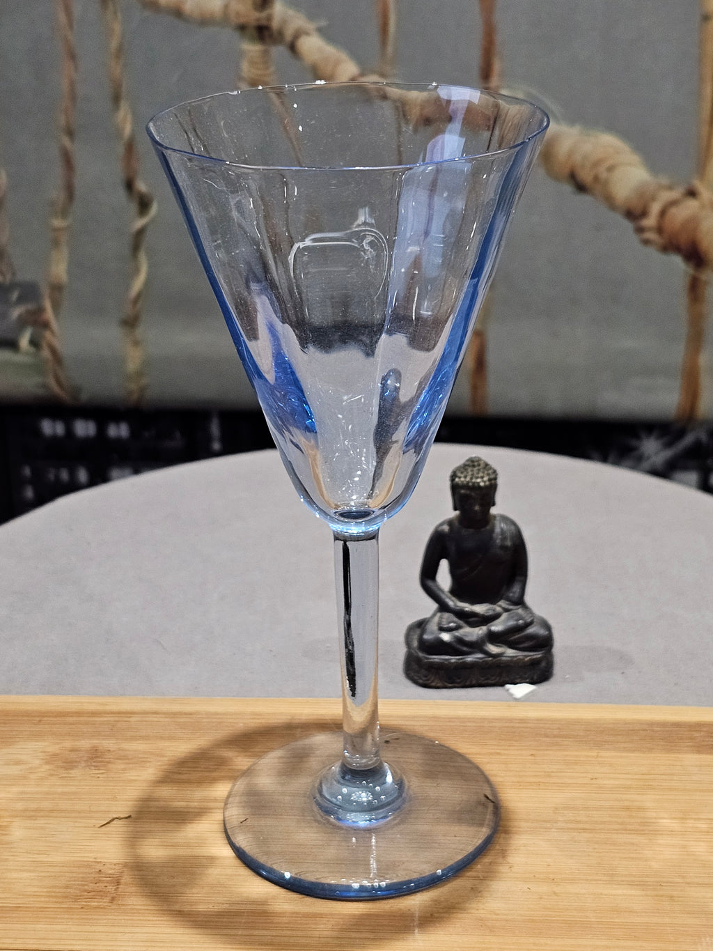 Ancien Grand verre Cocktail en cristal Taillé Moyen Mains Vintage XXe Art deco artisanal