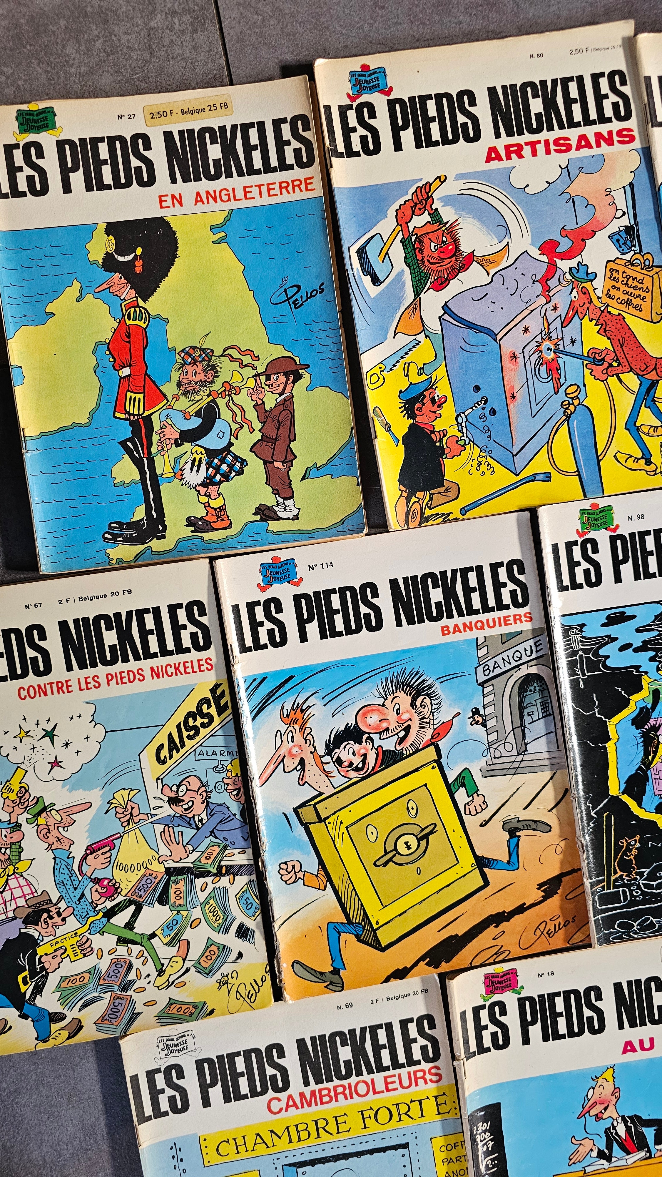 Collection De Bandes Dessinées Vintage Originales Les Pieds Nickelés XXe Collection Pello Édition