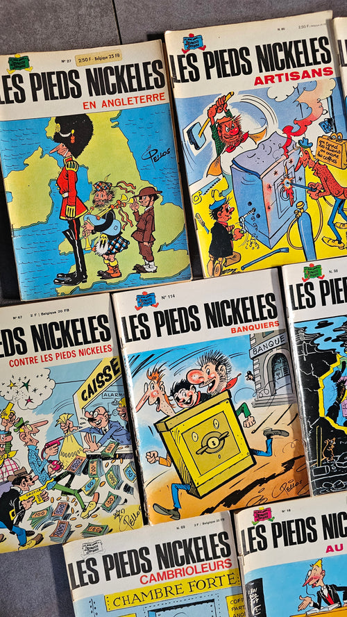Collection De Bandes Dessinées Vintage Originales Les Pieds Nickelés XXe Collection Pello Édition