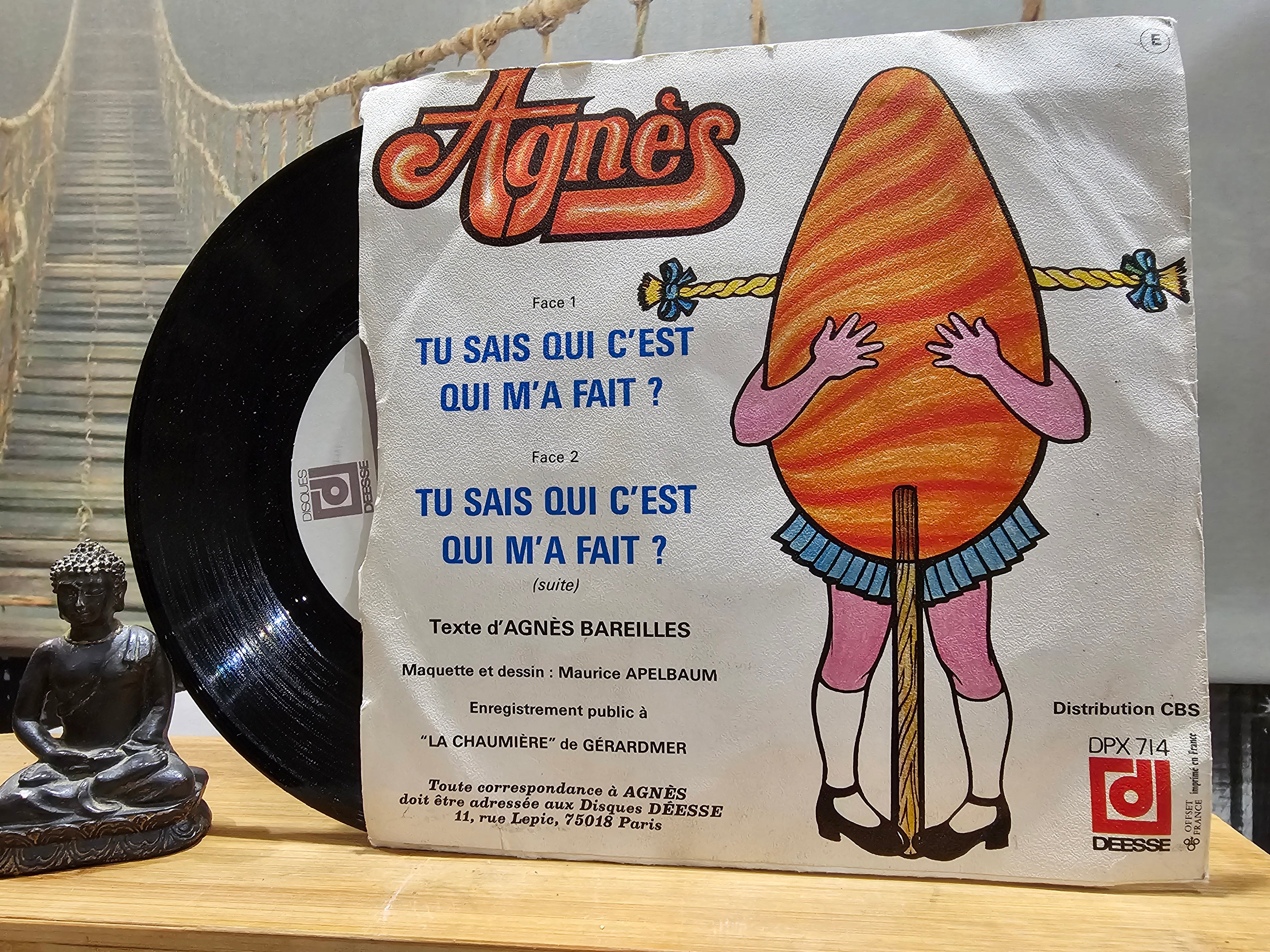 Ancien CD Disque Vinyle Agnès Qui m'a Fait ? Signé & dédicacé Vintage XXe Collection Musique