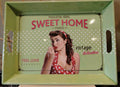 Ancien Plateau de Service Original Vert Vintage Cuisine Home XXe Collection Publicitaire