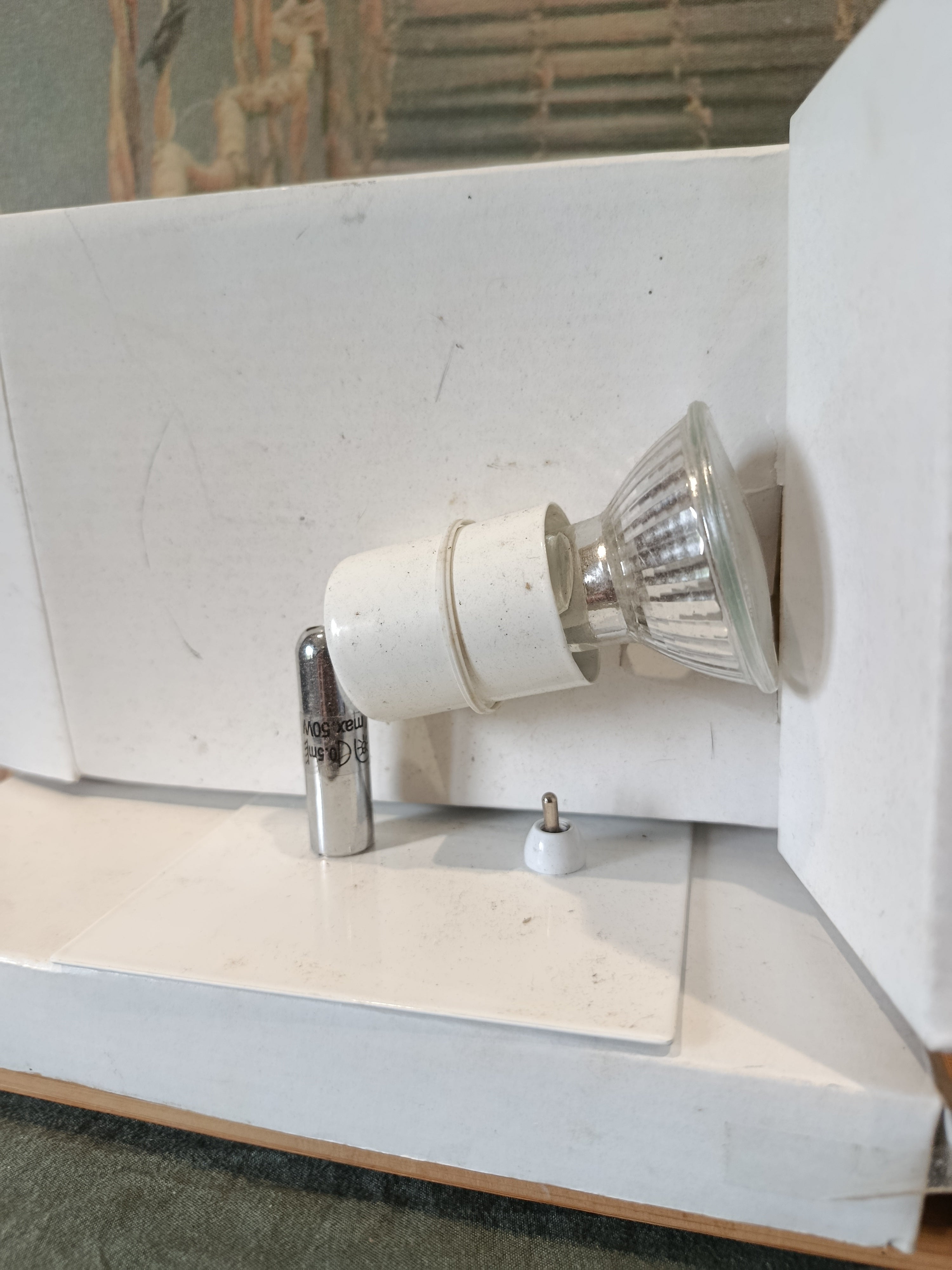 Ancienne Applique Design Fischer Lampe Collection XXe Art deco Luminaires Originale Blanche Verre