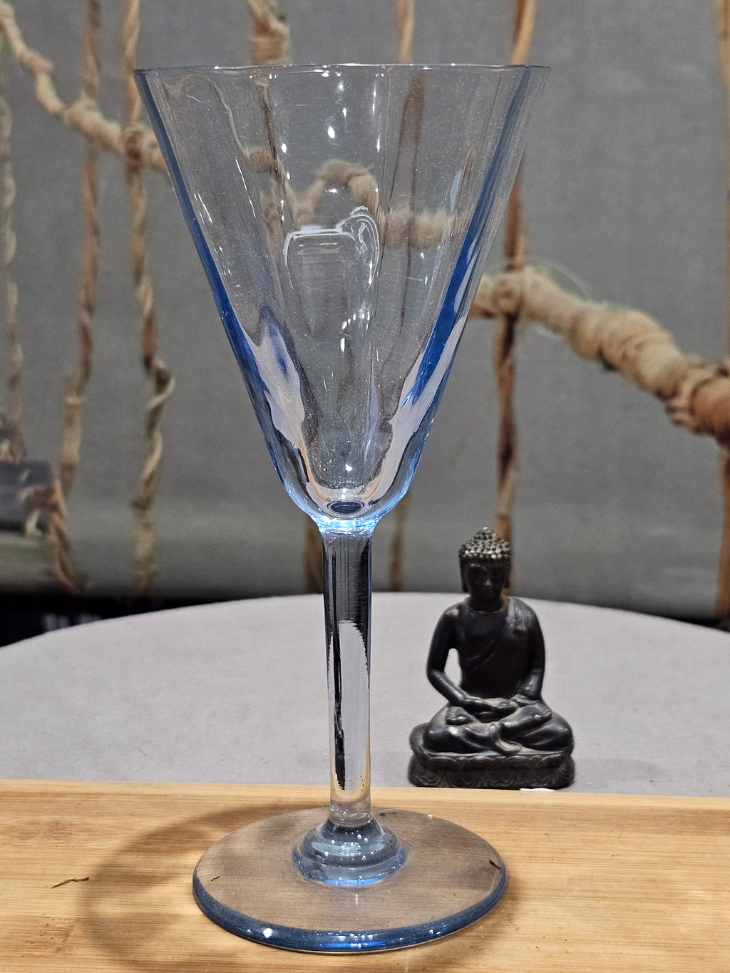 Ancien Grand verre Cocktail en cristal Taillé Moyen Mains Vintage XXe Art deco artisanal