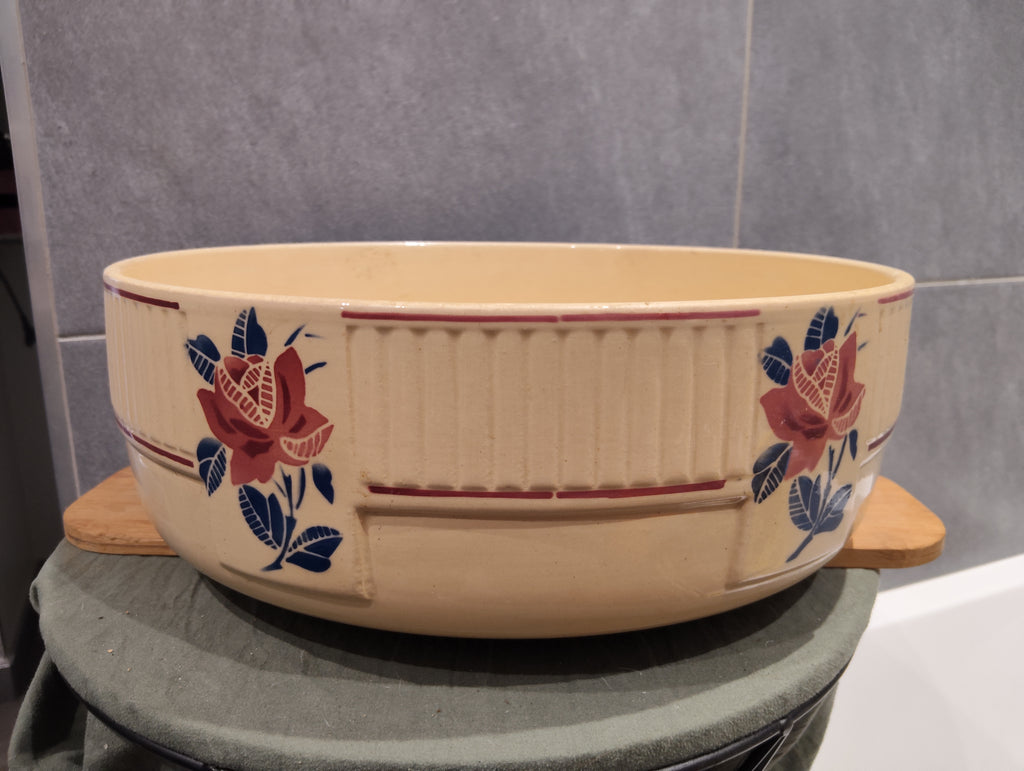 Ancienne bacine ancien plat de service Faience Signée K& G Lunéville XXE Edition Florale Collection