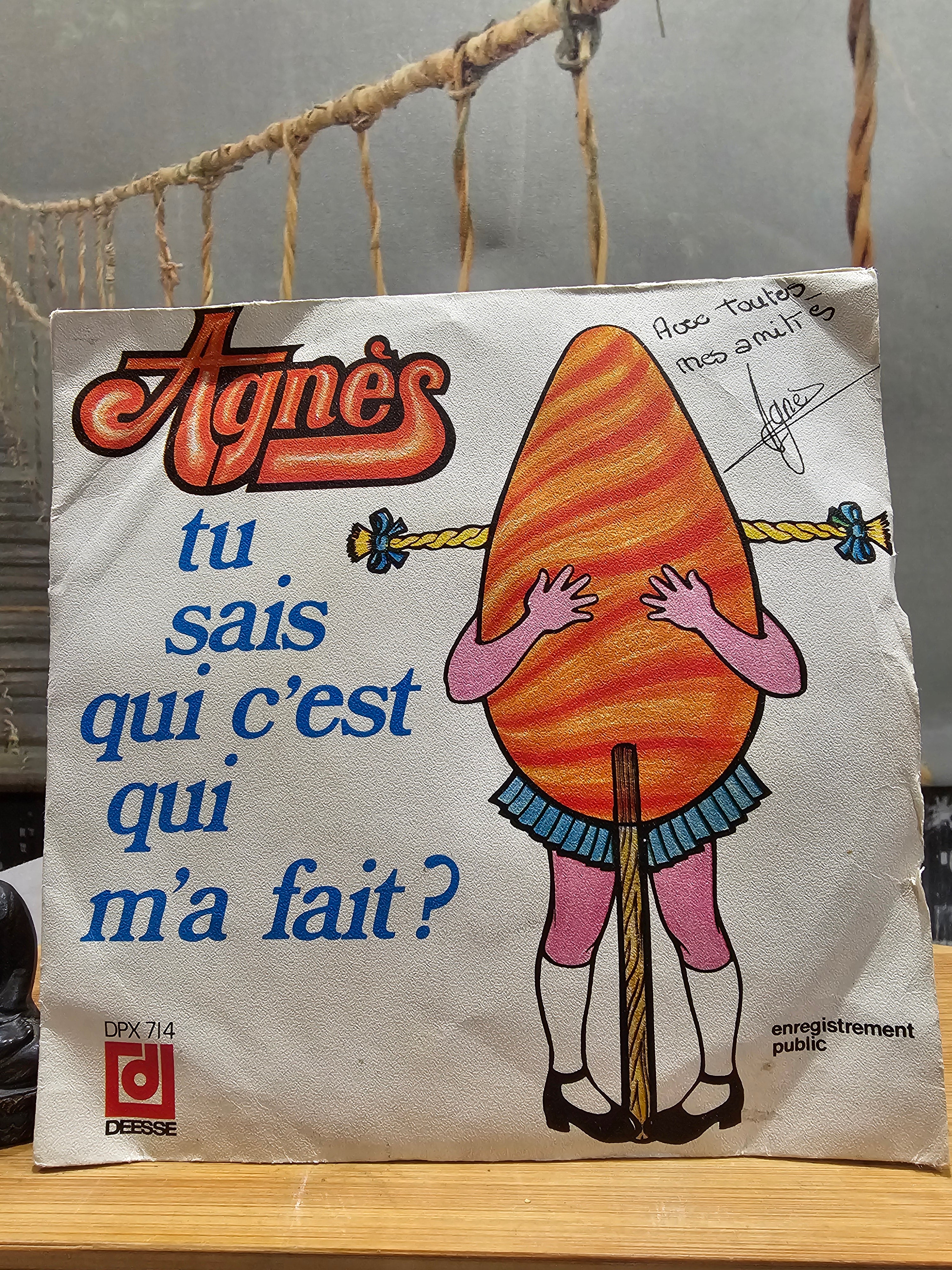 Ancien CD Disque Vinyle Agnès Qui m'a Fait ? Signé & dédicacé Vintage XXe Collection Musique